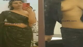 Topless desi girlfriend naked boobs admiring
